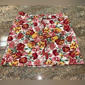 Ann Taylor Loft Size 14 Pink, Red, & Yellow Floral Mini Skirt